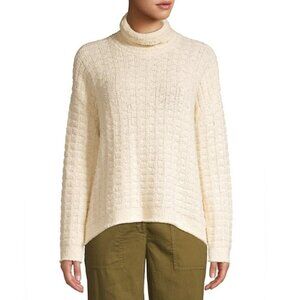 Eileen Fisher - Specialty Stitch Waffle Knit Organic Cotton Turtleneck - Large